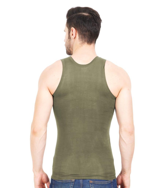 NRG Mens Sleeveless Colour Cotton Vest  ( Pack of 1 Dark Green ) G23