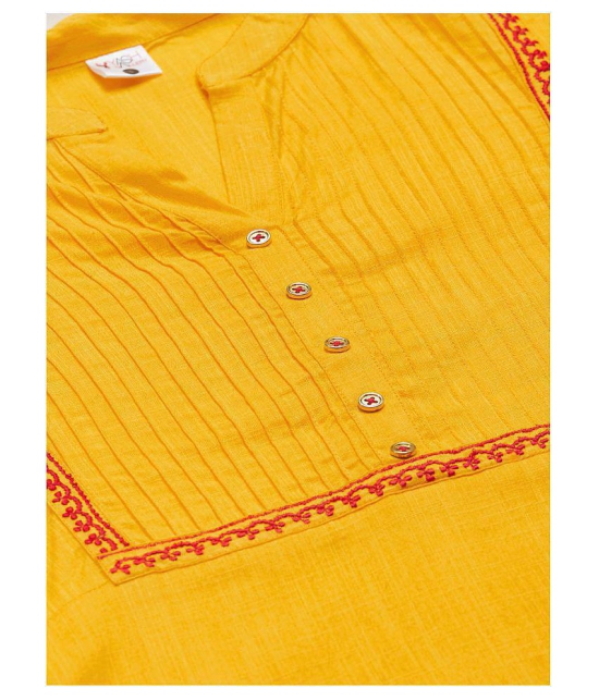 Yash Gallery - Yellow Rayon Womens Straight Kurti - XXL