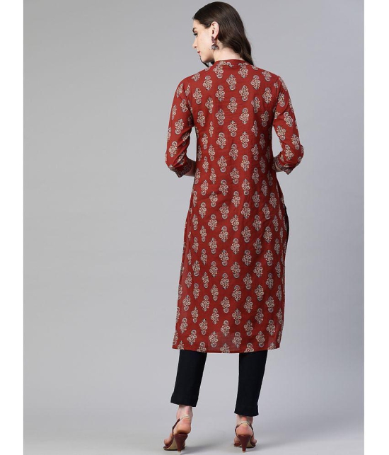 Vbuyz - Maroon Cotton Women's Straight Kurti ( Pack of 1 ) - None