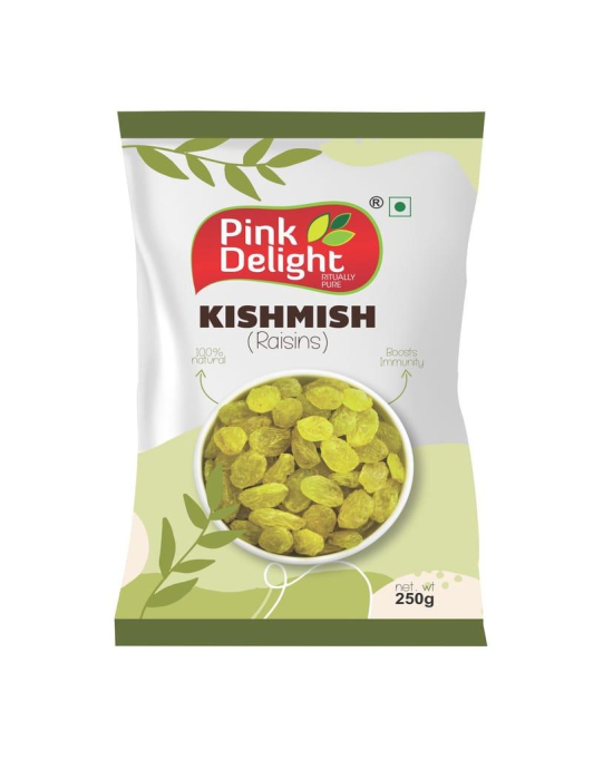 Pink Delight | Kishmish (raisins) | Natural & Organic Dry Fruilts | 250 Gm Box Pack