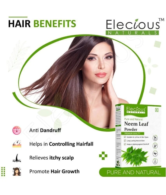 Elecious 100% Natural Neem Powder for Face and Hair (200 Grams) | Anti-Pimple and Anti-Bacterial