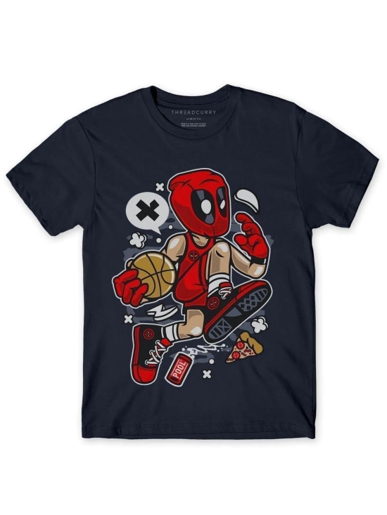 Basketball Superhero Tshirt-8-9 Years / Navy