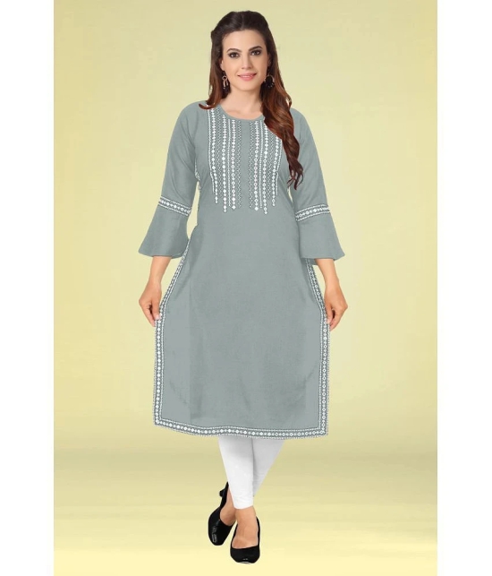 Kapadia - Grey Rayon Womens Straight Kurti ( Pack of 1 ) - None