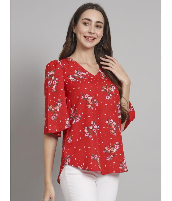 Curvydrobe Red Polyester Women's A-Line Top ( Pack of 1 ) - None