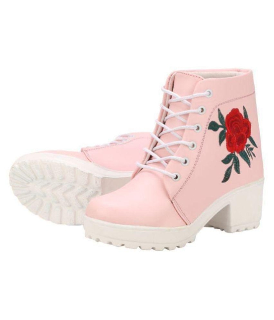 Commander Pink Ankle Length Casual Boots - None