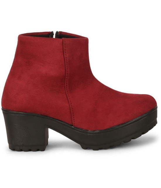 Ishransh - Red Women''s Ankle Length Boots - None