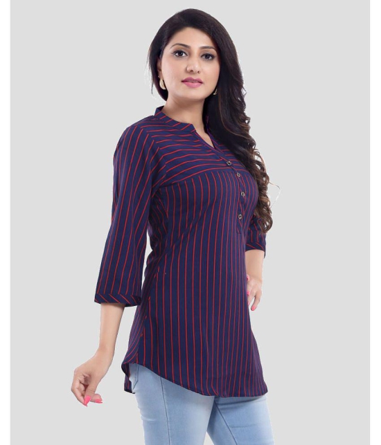 Meher Impex - Navy Blue Crepe Women''s A-Line Top ( Pack of 1 ) - None