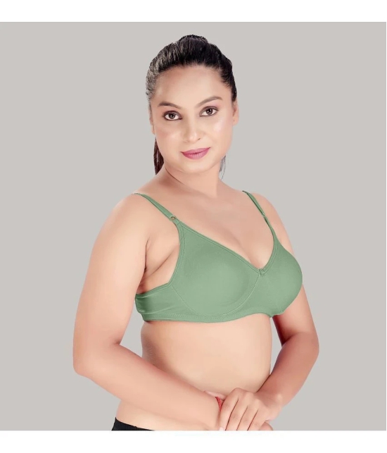 HAYA Green Cotton Non Padded Womens Plunge Bra ( Pack of 1 ) - None