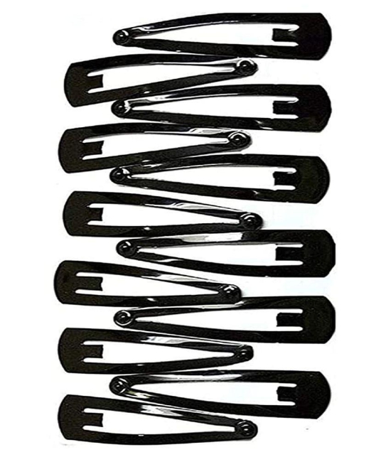 ASG Daily Use Pack of 12 Black Thin Elastic Hair Ties Rubber Band with Metal (6.5 CM) Tic Tac Hair Clip/Hair Pins Hair Accessories Combo 24 Pcs - Black