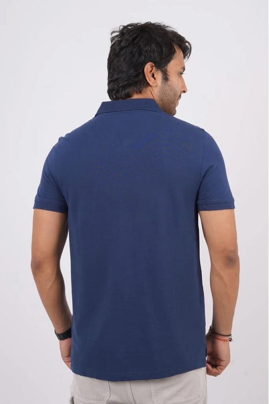 Men's Navy Blue  Embroidery Polo T-Shirt