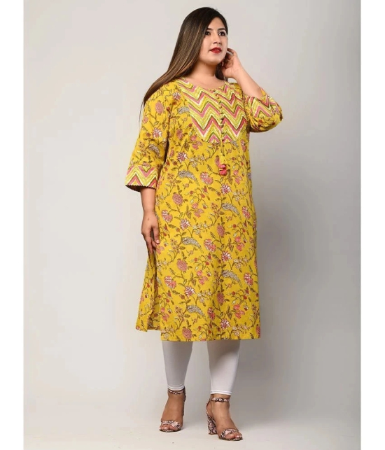 Swasti - Yellow Cotton Womens Straight Kurti ( Pack of 1 ) - None