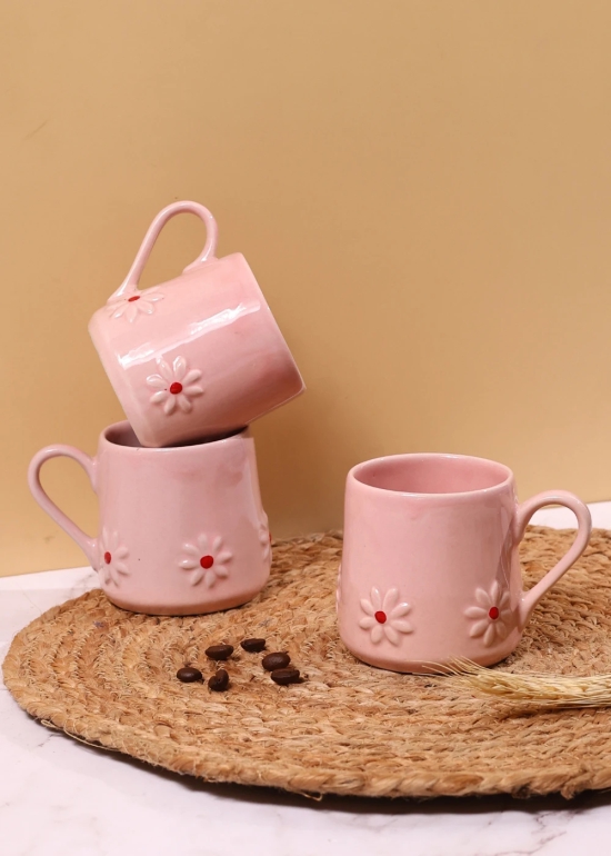 Pink Lily Mug-Set of four