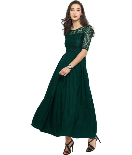 Sheetal associates - Green Crepe Women's Gown ( Pack of 1 ) - None