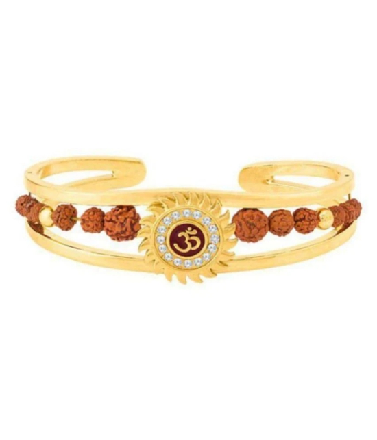 Lord Shiv High Quality Gold Plated Brass Om Mens Kada (adjustable Size)