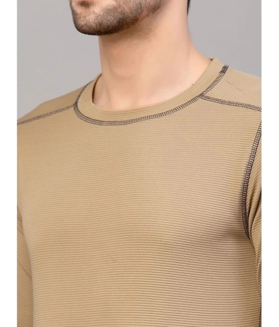 Rigo Polyester Regular Fit Solid Full Sleeves Mens T-Shirt - Beige ( Pack of 1 ) - None