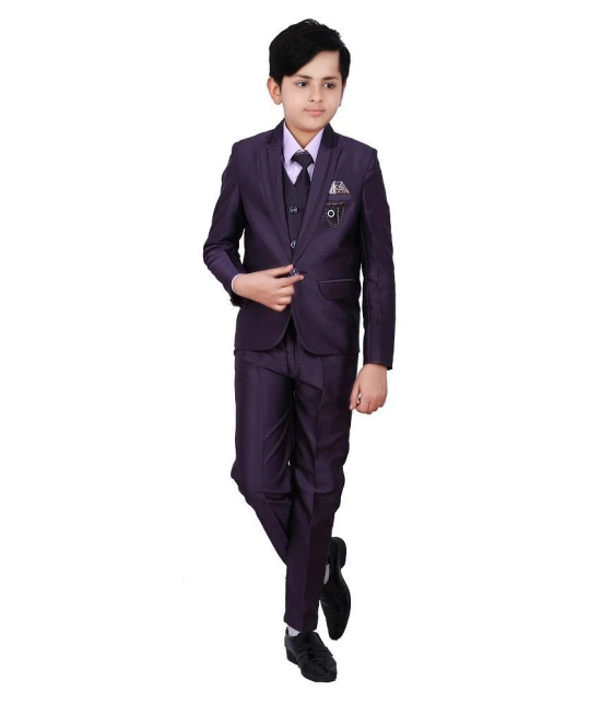 Fourfolds 5 Piece Coat Suit with Shirt Pant Blazer & Tie for Kids & Boys_FS10B - None