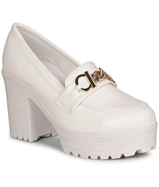 Saheb White Women's Slip On Heels - None