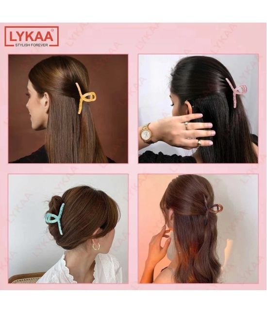 Lykaa Fashionable Korean Stylish Hair Clips,Claw Clutcher For Women & Girl - Pack of 3 Hair Clip - Multi