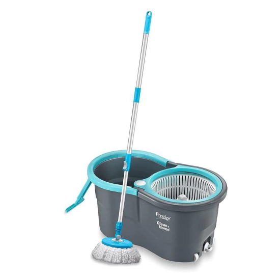 Prestige CleanHome Alpha Mop with 2 Microfiber Mop Heads | Grey & Blue