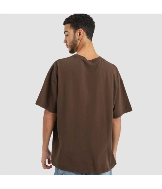 AKTIF - Brown Cotton Oversized Fit Mens T-Shirt ( Pack of 1 ) - None