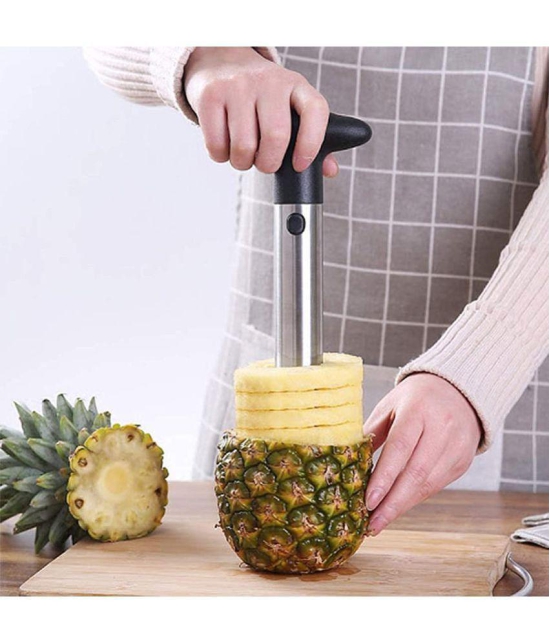 Combo of Pineapple Slicer and silicone oil brush Multicolor Pinapple Corer 1 Pc - Multicolor