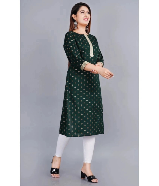 SIPET - Green Rayon Womens Straight Kurti ( Pack of 1 ) - None