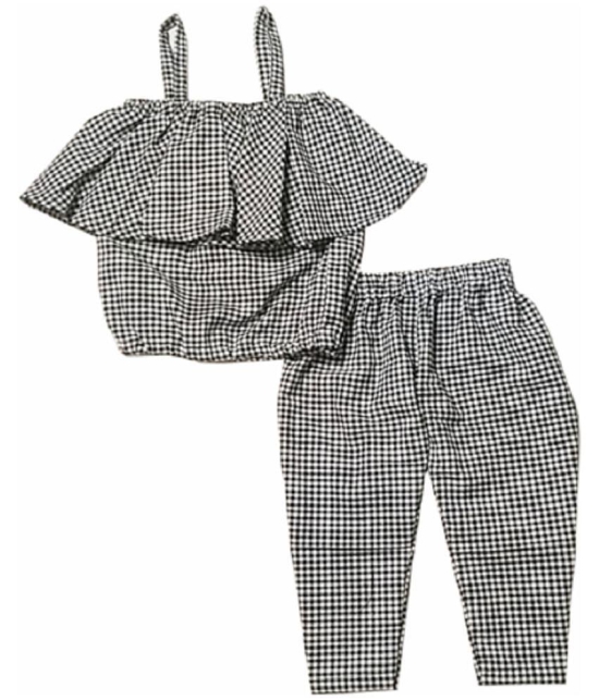 harshvardhanmart.com 100% Cotton Black & White Shirt & Trouser For Baby Girl ( Pack of 3 ) - None