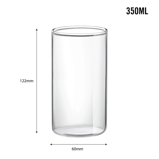 Roma Borosilicate Glass Tumblers, Set of 6 Clear 350ml