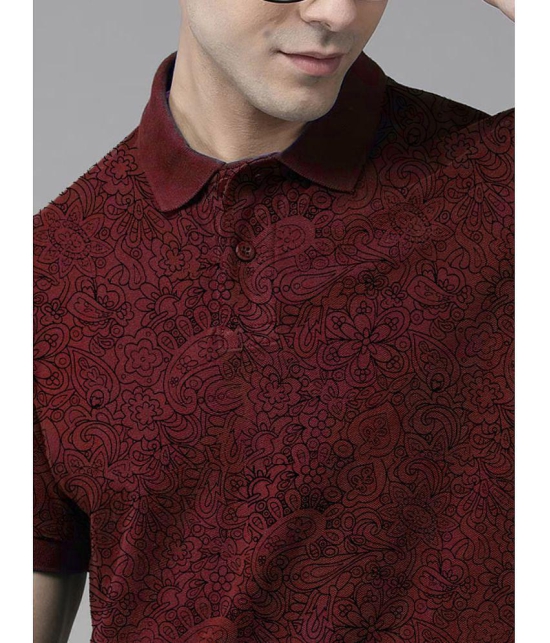 ADORATE - Maroon Cotton Blend Regular Fit Mens Polo T Shirt ( Pack of 1 ) - None