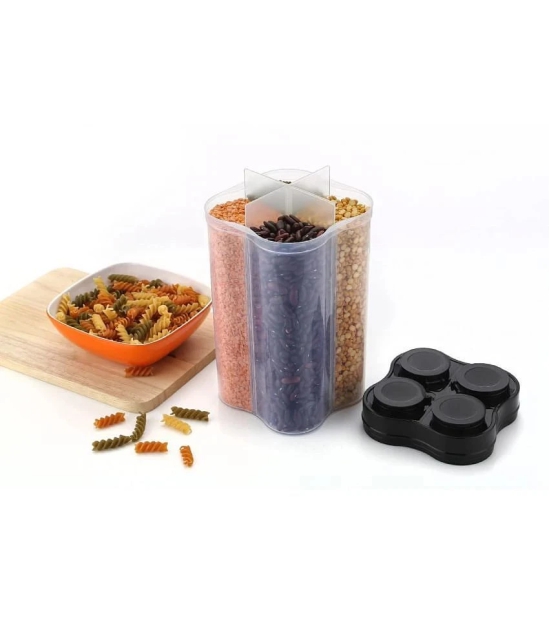 HOMETALES - Grocery/Food/Pasta Polyproplene Black Dal Container ( Set of 1 ) - Black