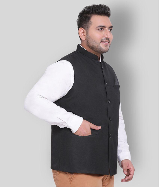 Hangup Black Cotton Blend Nehru Jacket - None