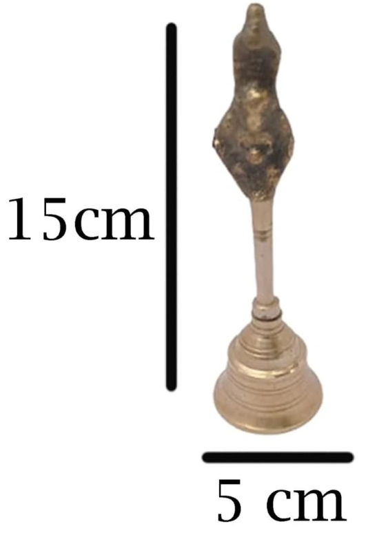 MiiArt Brass Pooja Bell with Stand,pital ki Pooja ghanti