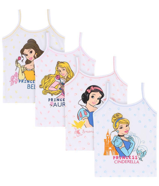 BODYCARE PRINCESS PRINTED GIRLS VEST PACK OF 4 ASSORTED - None