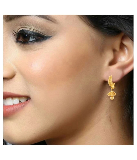 Vighnaharta Daily wear Filigree work Gold Plated alloy Hoop Earring Bucket Bali Basket Bali Earring for Women and Girls  {VFJ1453ERG} - Golden