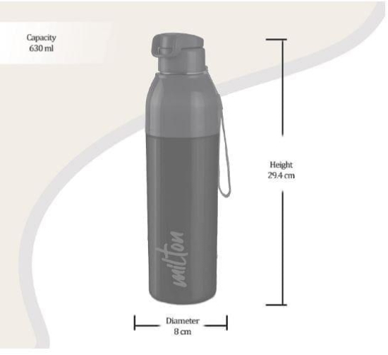 Milton Steel Convey 900 Insulated Inner Steel Water Bottle, 900 ml