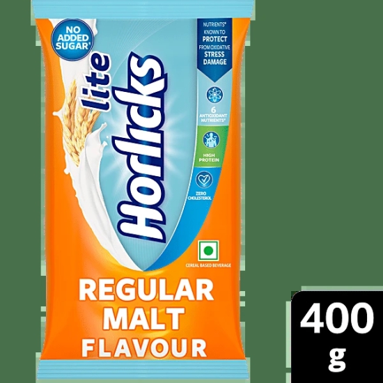 Horlick Lite Regular Malt, 400 Gm