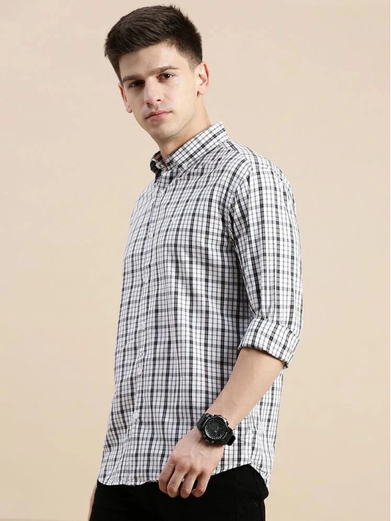 Showoff Cotton Blend Regular Fit Checks Full Sleeves Mens Casual Shirt - Off-White ( Pack of 1 ) - None