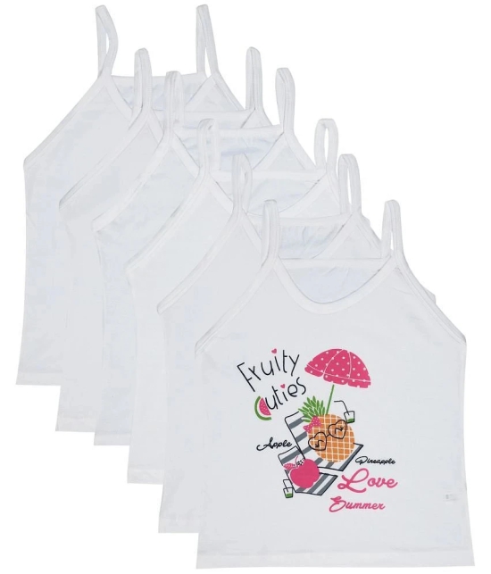 Bodycare Girls Vest Dori Neck Sleeveless Pack Of 6-White - None