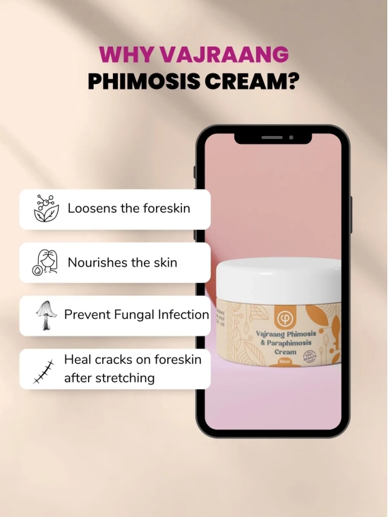 Vajraang Phimosis & Paraphimosis cream – Fast results – 60g-Pack of 1