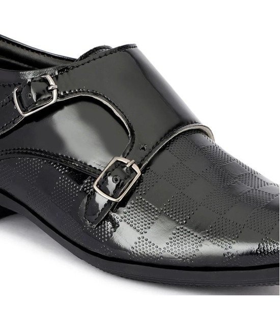 Buxton - Black Mens Monk Strap Formal Shoes - None