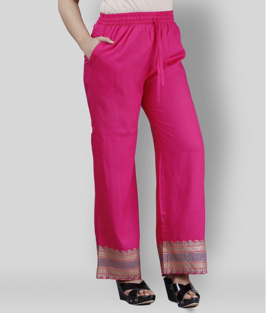 MAUKA - Pink Straight Rayon Womens Stitched Salwar Suit ( Pack of 1 ) - XS