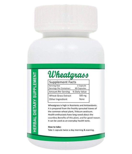 Zindagi Wheatgrass Capsules - Health Supplement - Antioxidant For Healthy Body - Wheatgrass Extract Capsules 60 gm Capsule