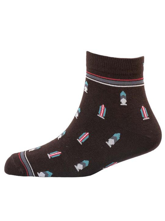 Men Pack Of 2 Patterned Cotton Ankle Length Socks