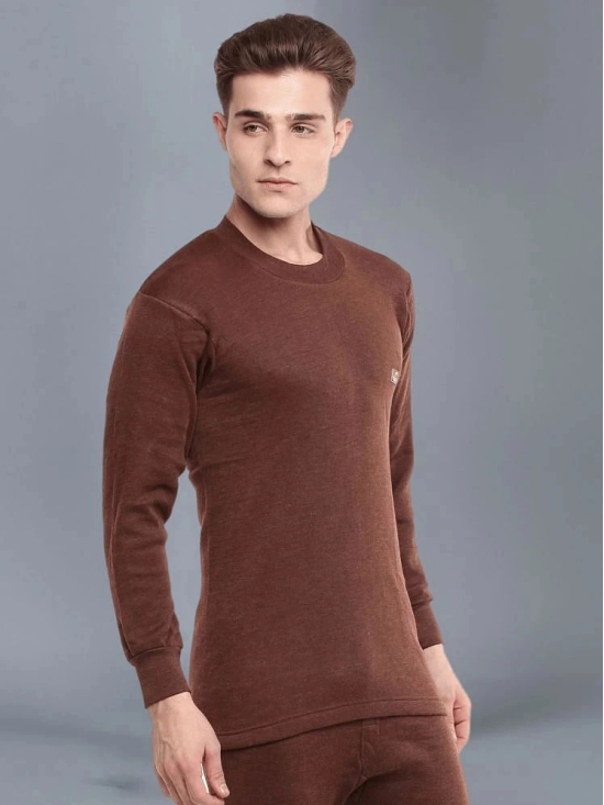 Dollar Pack of 1 Cotton Blend Mens Thermal Tops ( Brown ) - None