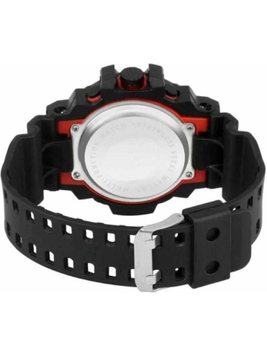 Rhonium Black PU Digital Mens Watch