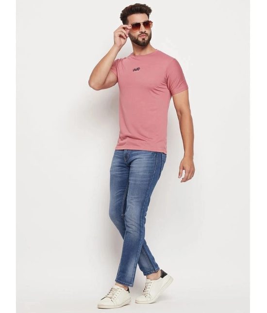 MXN - Peach Cotton Blend Regular Fit Mens T-Shirt ( Pack of 1 ) - None