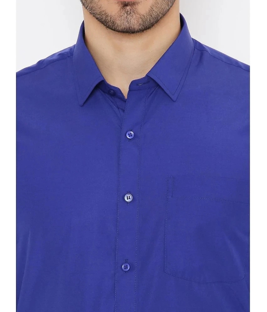 Maharaja - Blue Polyester Blend Slim Fit Mens Formal Shirt ( Pack of 1 ) - None