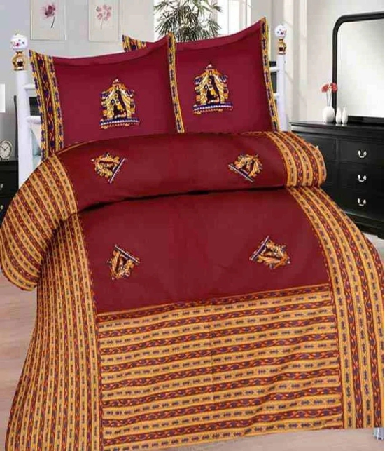 Uniqchoice 100% Cotton Jaipuri Traditional Patch Work King Size Double Bed Sheet With 2 Pillow Cover