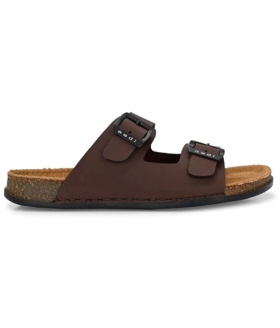 Aadi Brown Mens Leather Slipper - None