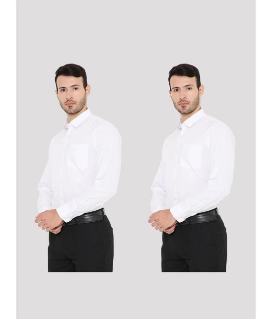 Maharaja - White Polyester Slim Fit Mens Casual Shirt ( Pack of 2 ) - None